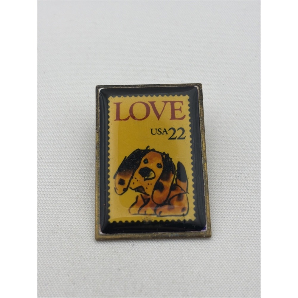 USPS United States Postal Service Stamp Love Dog Puppy Lapel Hat Pin